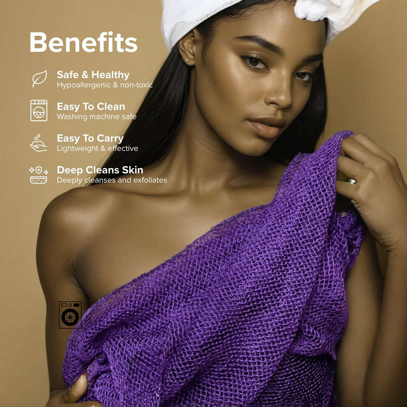 Exfoliating shower towel
