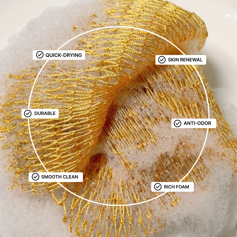 Exfoliating shower towel