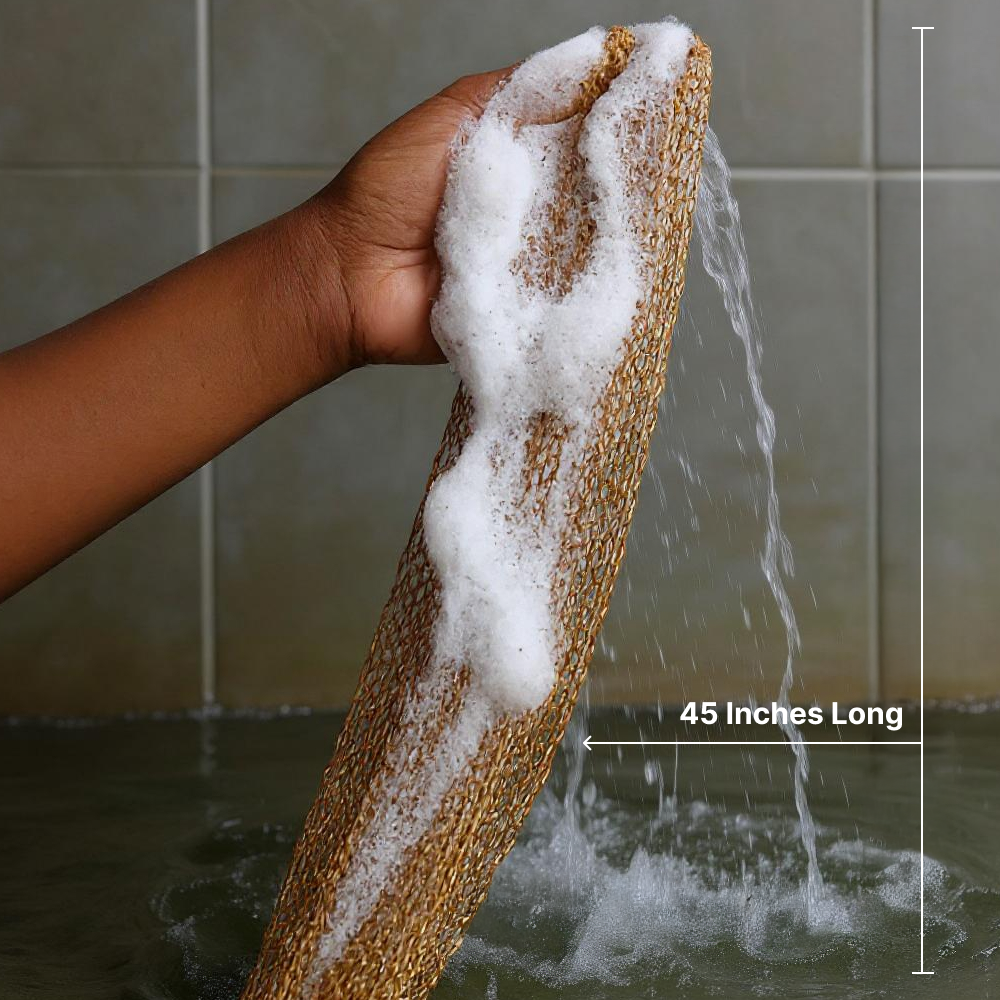 Exfoliating shower towel