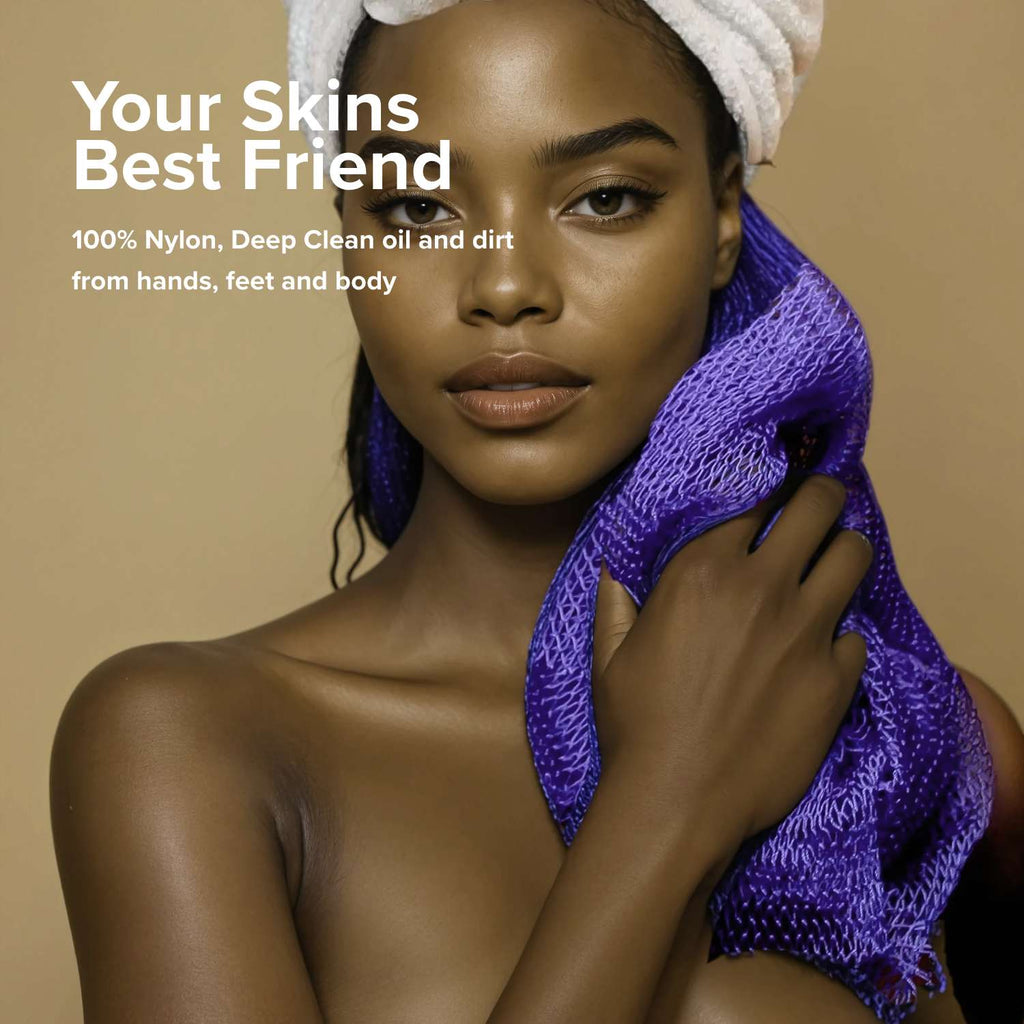 Exfoliating shower towel