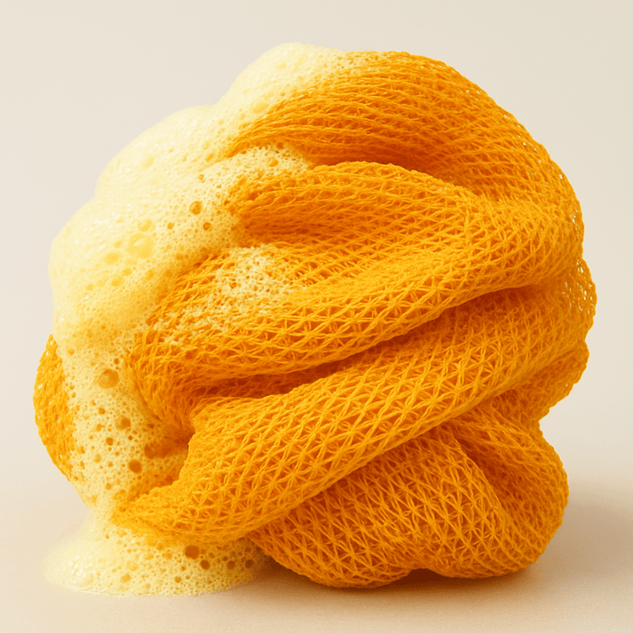 Exfoliating shower towel